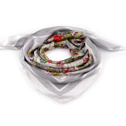 Saténový šátek luční květy 70x70 cm