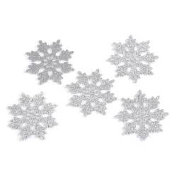 Vánoční filcová vločka s glitry Ø75 mm