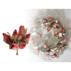 Umělý tulipán na drátku, vintage styl