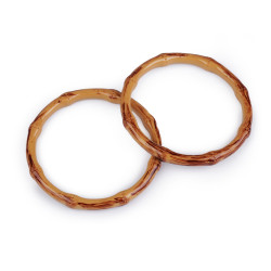Plastová ucha na tašky imitace bambusu Ø12,5 cm