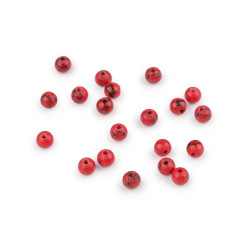 Tykrys červený syntetický, minerální korálky Ø4 mm