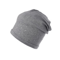 Bavlněná čepice s kamínky dámská