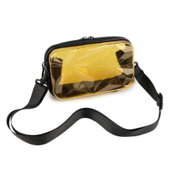 Transparentní skořepinová kabelka / pouzdro crossbody 18x11 cm