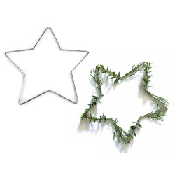 Kovová hvězda vánoční pro tvoření a lapače snů Ø20 cm