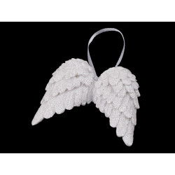 Dekorace andělská křídla s glitry k zavěšení