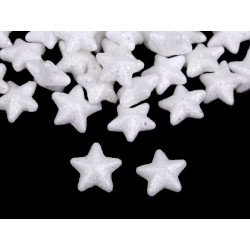 Hvězda s glitry 3D Ø2 cm polystyren