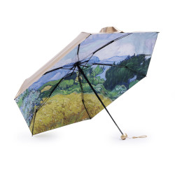 Dámský mini skládací deštník metalický, uvnitř zdobený